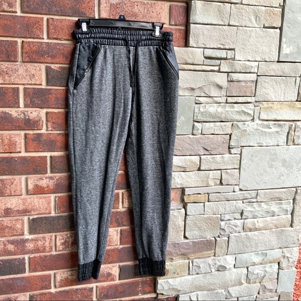 Cisono Gray w Black Jogger Swear Pants Wm S